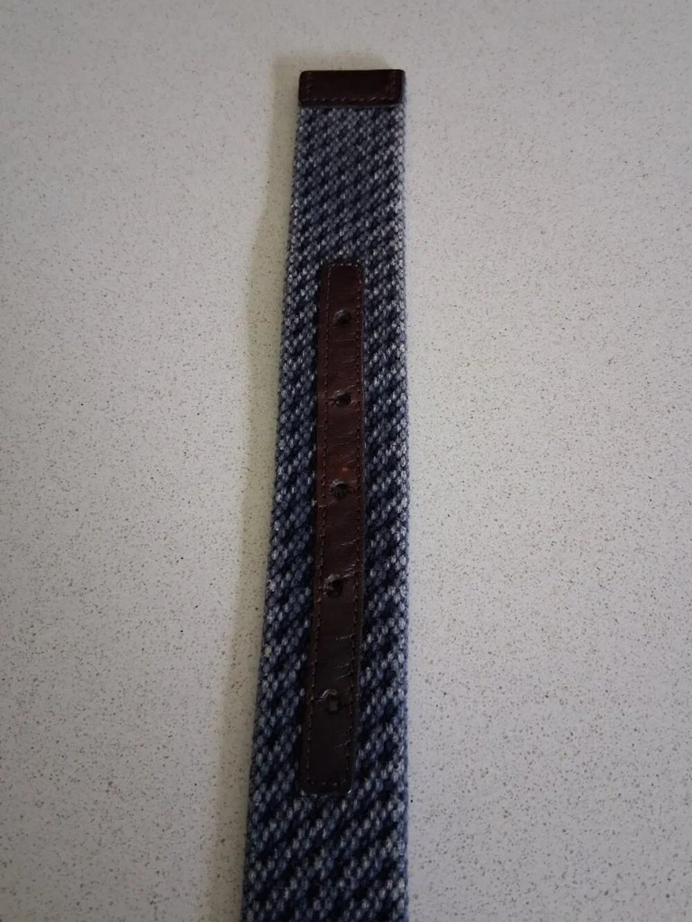 Tommy Bahama Men's Leather Trim Woven Cloth Blue/Black Belt Size 36